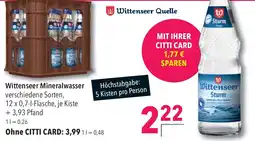 CITTI Markt Wittenseer Mineralwasser Wittenseer Quelle Angebot