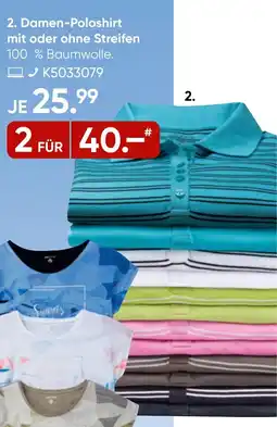 Galeria Damen-Poloshirt mit oder ohne Streifen Angebot
