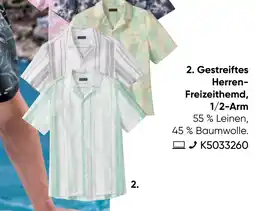 Galeria MANGUUN Gestreiftes Herren- Freizeithemd, 1/2-Arm Angebot
