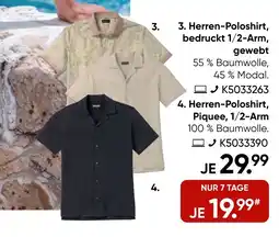 Galeria MANGUUN Herren-Poloshirt, bedruckt 1/2-Arm, gewebt- Herren-Poloshirt, Piquee, 1/2-Arm Angebot