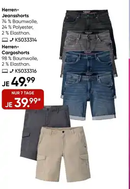 Galeria TOM TAILOR Herren- Jeansshorts-Herren Cargoshorts Angebot