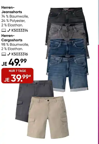 Galeria TOM TAILOR Herren- Jeansshorts-Herren Cargoshorts Angebot