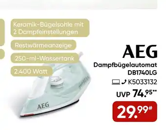 Galeria AEG Dampfbügelautomat DB1740LG Angebot