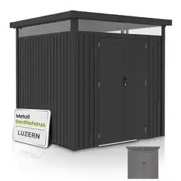 Netto Marken-Discount Juskys Gerätehaus Luzern 5,3 m² - Metall Geräteschuppen - wetterfest & abschließbar - Anthrazit Angebot