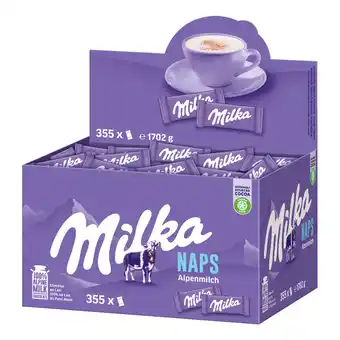 Netto Marken-Discount Milka Naps Mini- Schokoladentafeln Alpenmilch 1,702 kg Vorratsbox Angebot