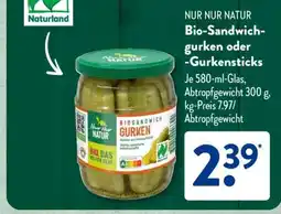 Aldi Süd Bio-Sandwichgurken oder -Gurkensticks Angebot