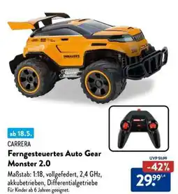 Aldi Süd CARRERA Ferngesteuertes Auto Gear Monster 2.0 Angebot