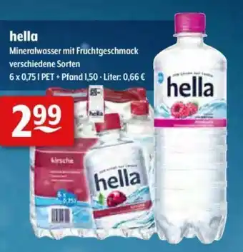 Getränke Hoffmann Hella Mineralwasser mit Fruchtgeschmack 6x0,75L Angebot