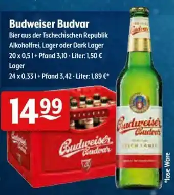 Getränke Hoffmann Budweiser Budvar 20x0,5L/24x0,33L Angebot