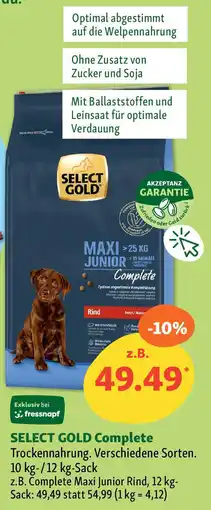 Fressnapf SELECT GOLD Complete Trockennahrung. Angebot