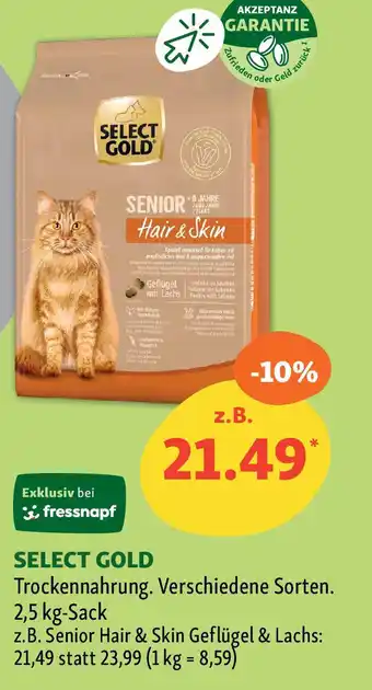 Fressnapf SELECT GOLD Trockennahrung. Angebot