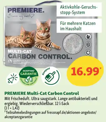 Fressnapf PREMIERE Multi-Cat Carbon Control Angebot