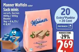 Edeka Xpress Manner waffeln oder sack minis Angebot
