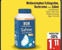 Edeka Xpress Weihenstephan schlagrahm, kochcreme oder sahne Angebot
