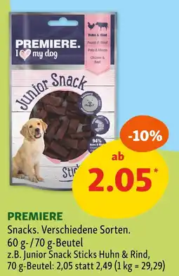 Fressnapf Premiere junior snack Angebot