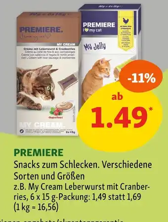 Fressnapf Premiere snacks zum schlecken Angebot