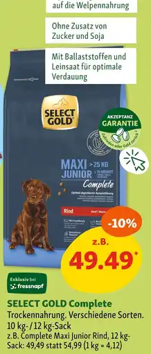 Fressnapf Select gold complete maxi junior rind Angebot