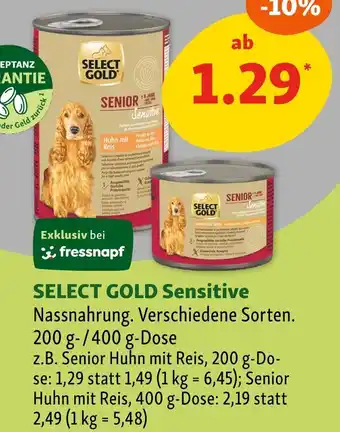 Fressnapf Select gold nassnahrung Angebot