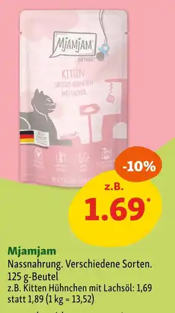 Fressnapf Mjamjam kitten hühnchen mit lachsöl Angebot