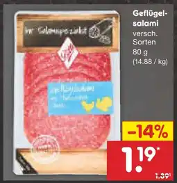 Netto Marken-Discount Geflügelsalami Angebot