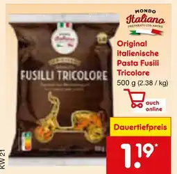 Netto Marken-Discount Mondo italiano original italienische pasta fusili tricolore Angebot