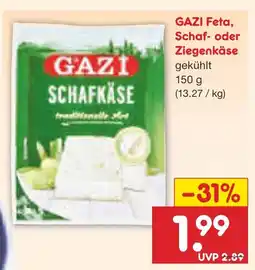 Netto Marken-Discount Gazi feta, schaf- oder ziegenkäse Angebot