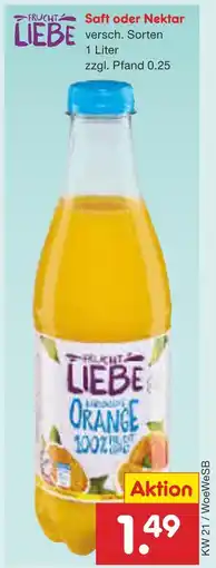 Netto Marken-Discount Frucht liebe saft oder nektar Angebot