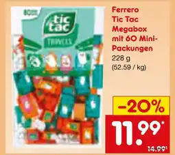 Netto Marken-Discount Ferrero tic tac megabox mit 60 mini-packungen Angebot