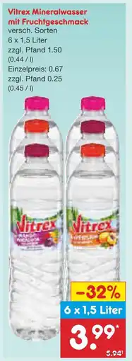 Netto Marken-Discount Vitrex mineralwasser mit fruchtgeschmack Angebot