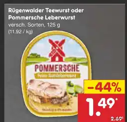 Netto Marken-Discount Rügenwalder teewurst oder pommersche leberwurst Angebot
