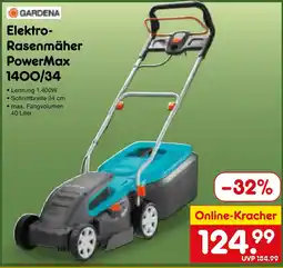 Netto Marken-Discount Gardena elektro-rasenmäher powermax 1400/34 Angebot