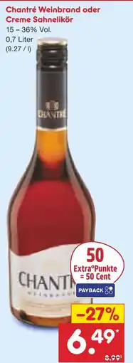 Netto Marken-Discount Chantré weinbrand oder creme sahnelikör Angebot