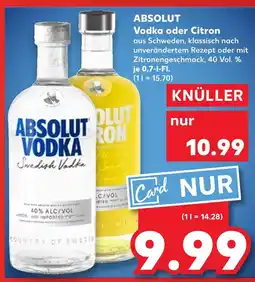 Kaufland Absolut vodka oder citron Angebot
