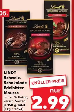 Kaufland Lindt schweiz. schokolade edelbitter mousse Angebot