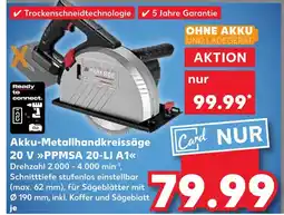 Kaufland Parkside akku-metallhandkreissäge 20 v ppmsa 20-li a1 Angebot