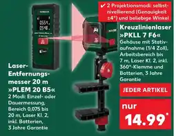 Kaufland Laser-entfernungsmesser 20 m plem 20 b5 oder kreuzlinienlaser pkll 7 f6 Angebot