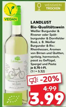 Kaufland Landlust weißer burgunder & rivaner oder spätburgunder & dornfelder rosé Angebot