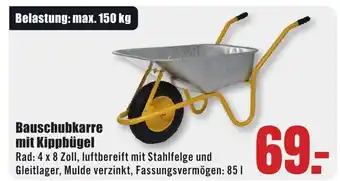 B1 Discount Baumarkt Bauschubkarre mit Kippbügel Angebot