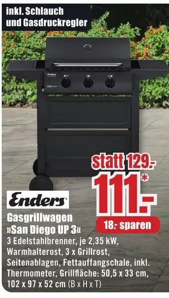 B1 Discount Baumarkt Enders Gasgrillwagen "San Diego UP 3" Angebot