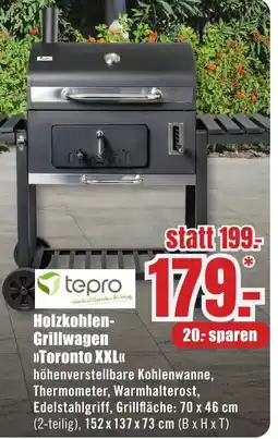 B1 Discount Baumarkt tepro Holzkohlen- Grillwagen >>Toronto XXL<< Angebot