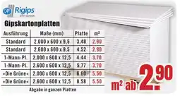 B1 Discount Baumarkt Rigips Gipskartonplatten Angebot