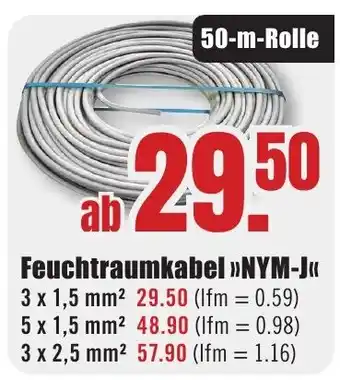 B1 Discount Baumarkt Feuchtraumkabel "NYM-J" Angebot