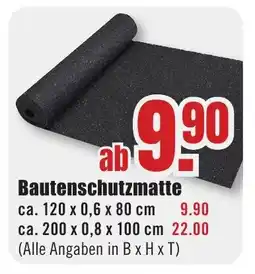 B1 Discount Baumarkt Bautenschutzmatte Angebot