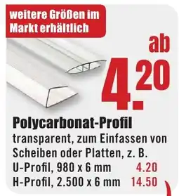 B1 Discount Baumarkt Polycarbonat-Profil Angebot