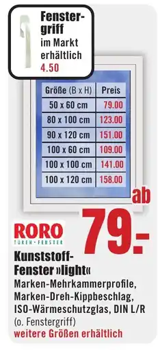 B1 Discount Baumarkt RORO Kunststoff- Fenster >>light<< Angebot