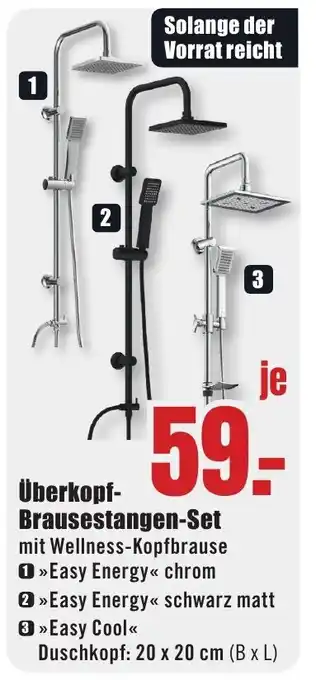 B1 Discount Baumarkt Überkopf- Brausestangen-Set Angebot