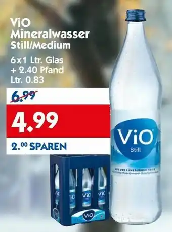 Hol'ab Getränkemarkt Vio Mineralwasser Still/Medium 6x1L Angebot