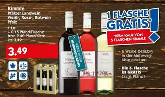 Hol'ab Getränkemarkt Kimmle Pfälzer Landwein Weiß, Rosé, Rotwein Pfalz 1L Angebot