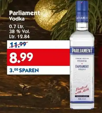 Hol'ab Getränkemarkt Parliament Vodka 0,7L Angebot