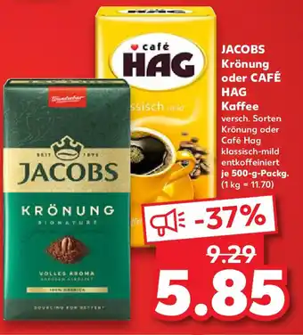Kaufland JACOBS Krönung oder CAFÉ HAG Kaffee Angebot